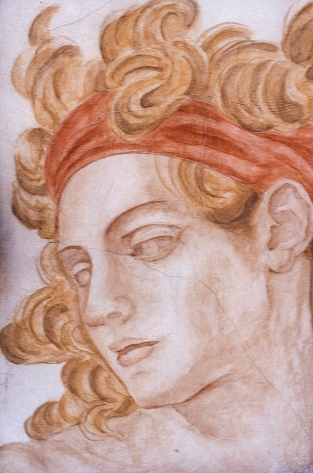 Détail de panneau décoratif style fresque italienne 